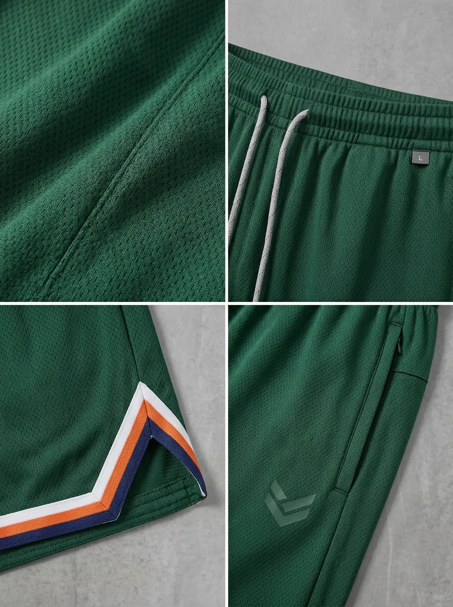 Sporty Striped Detail Set Men's Basketball Shorts