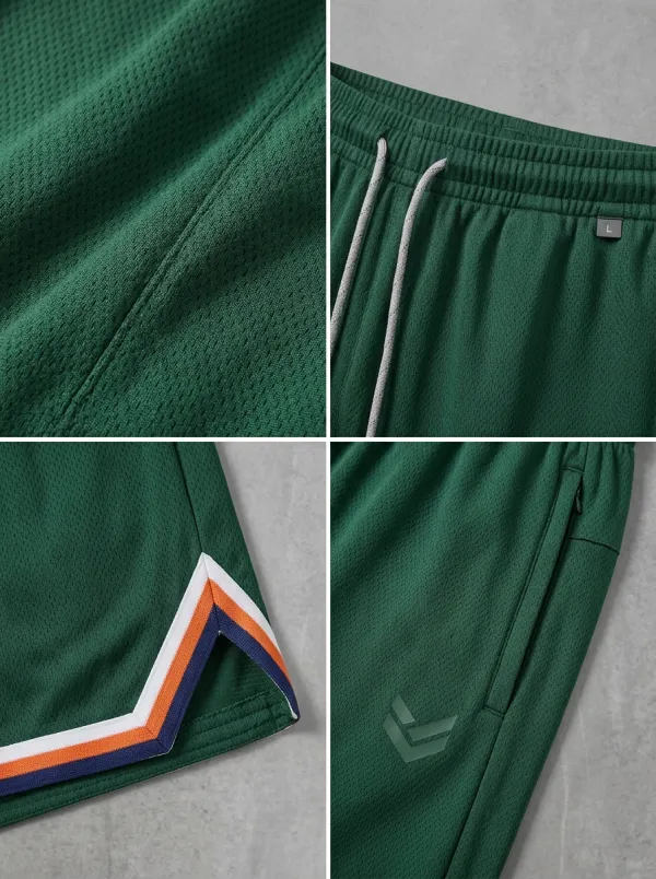 Sporty Striped Detail Set Men's Basketball Shorts