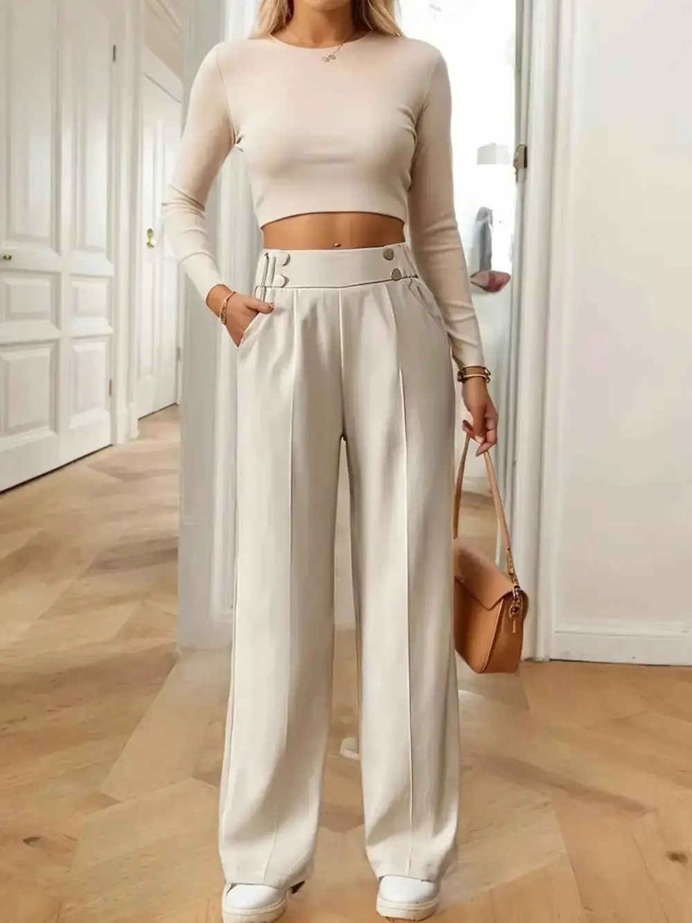 Full Size High Waisted Wide Leg Pants Plus Size