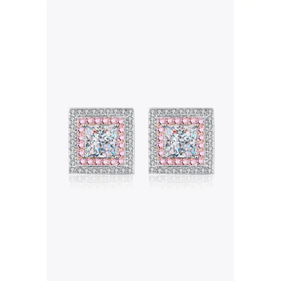 Moissanite Square Stud Earrings