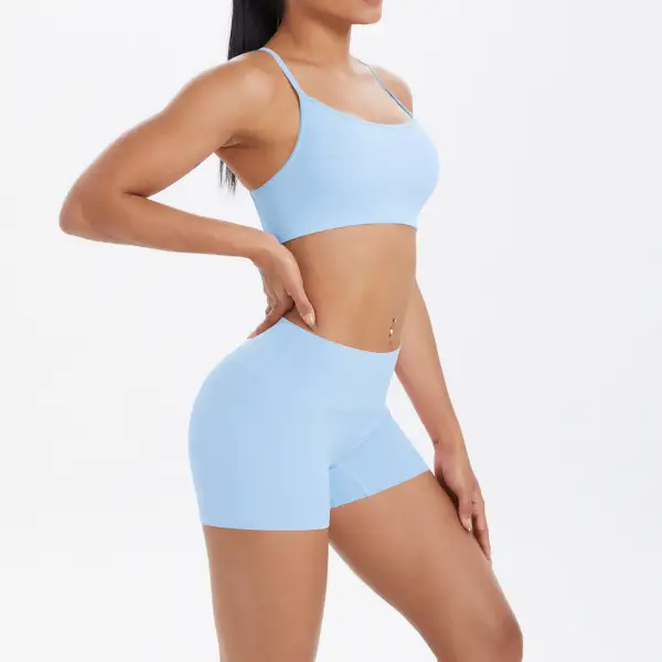 Backless Sleeveless Two-Piece Top and Shorts Active Set