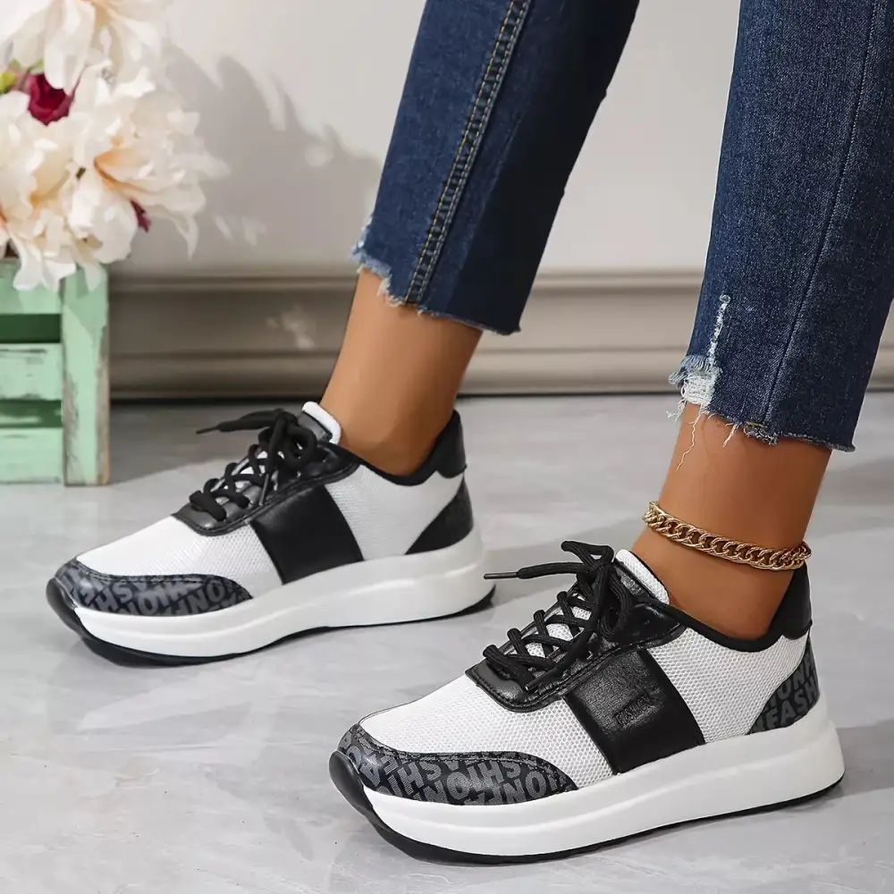 Classic Round Toe Lace-Up Sneakers