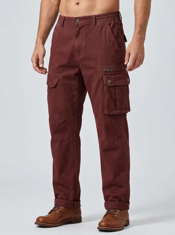 Men's Outdoor Tactical Olive Green Multi-Pocket Cargo Pants