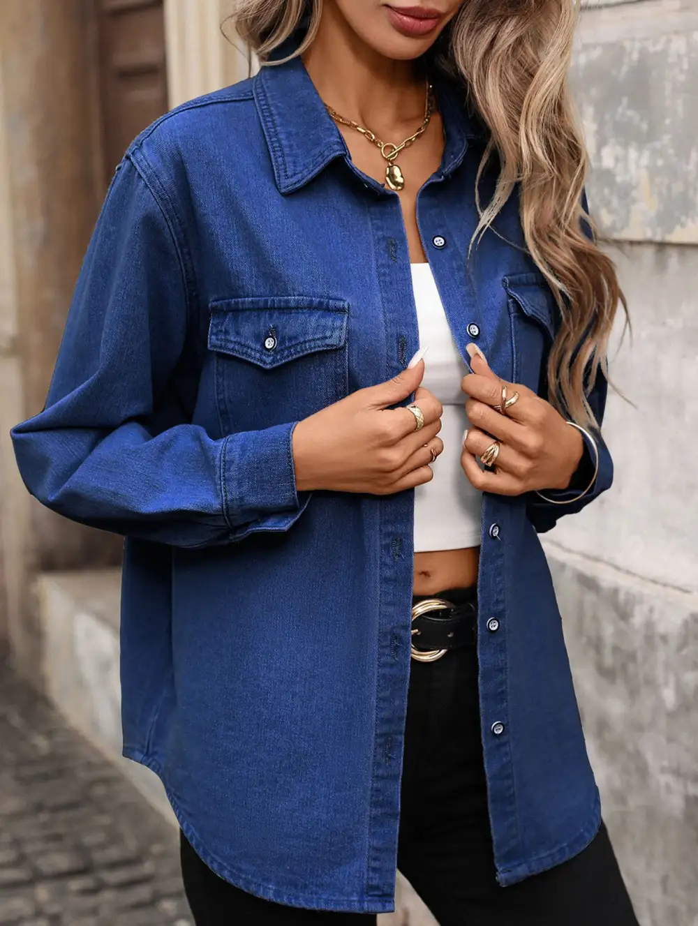 Washed Denim Cardigan Long Sleeve Jacket