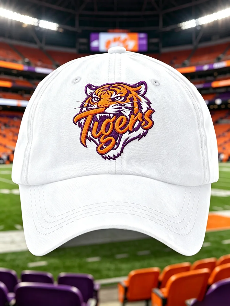 Unisex Rugby Print Washed Duckbill Cap