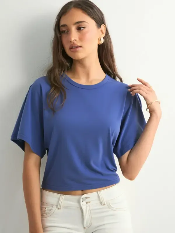 Women's Solid Color Round Neck Tee