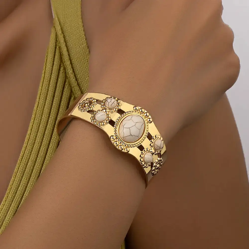 Mixed Stone Statement Bracelet