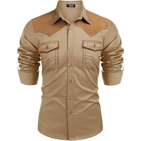 🤠 Men’s Embroidered Western Cowboy Shirt – Rugged Charm. Timeless Style.