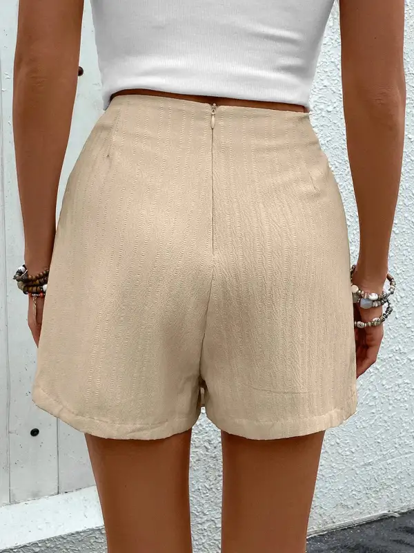 Pocketed High-Waist Shorts With Zip