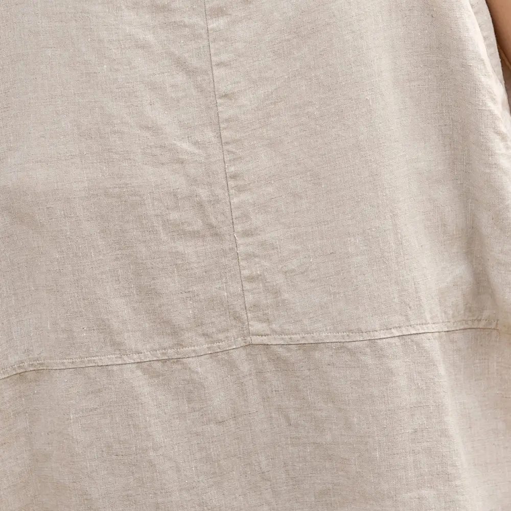 Classic Linen Cotton Midi Dress