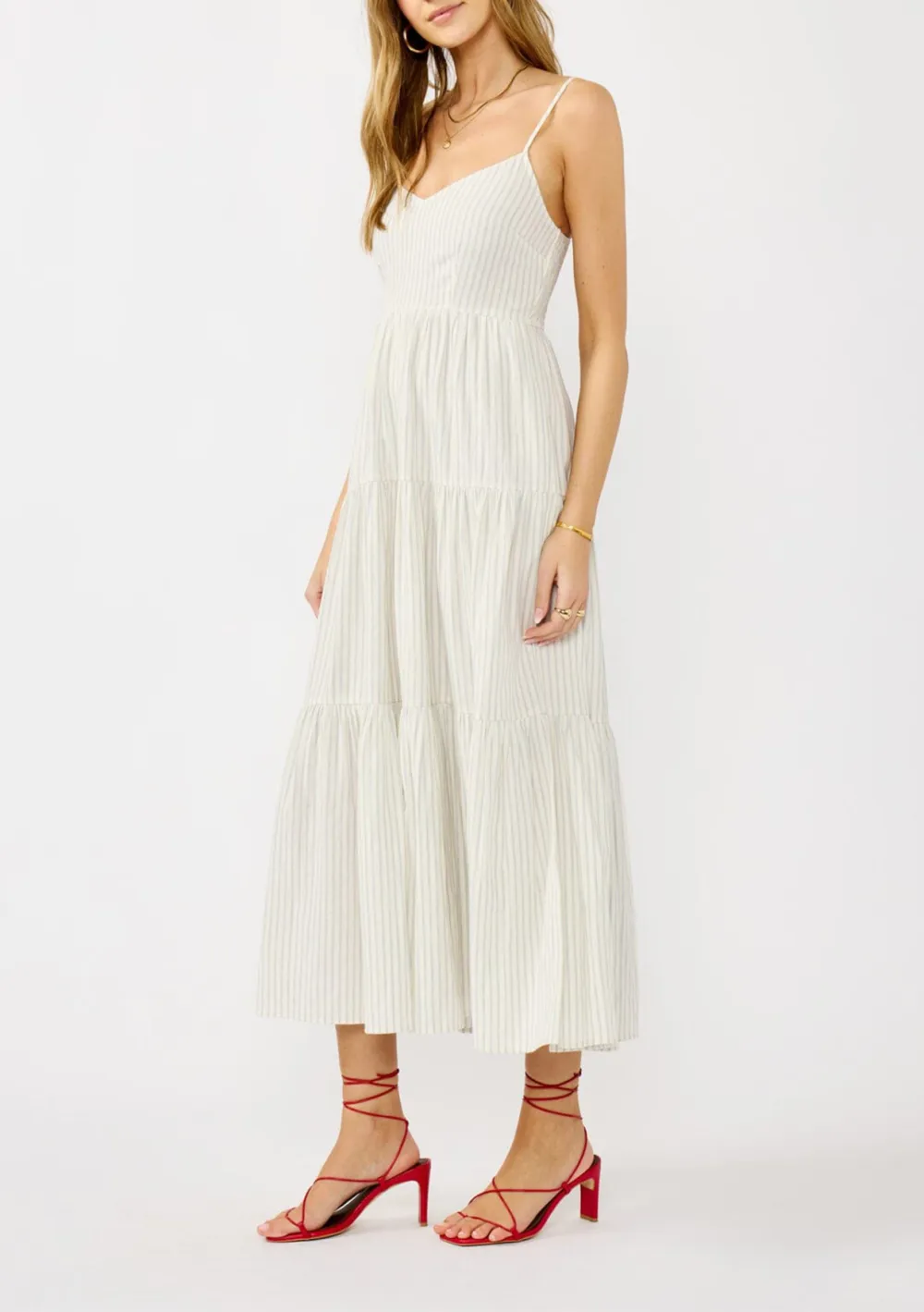 Tiered Striped Cami Dress