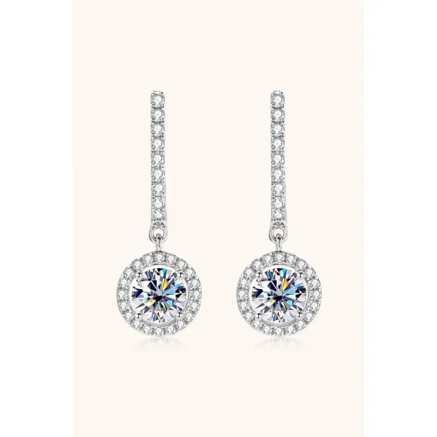 Elegant Moissanite Sterling Silver Drop Earrings