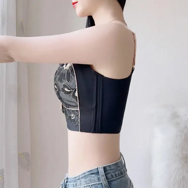 Embroidered Floral Bustier Bra