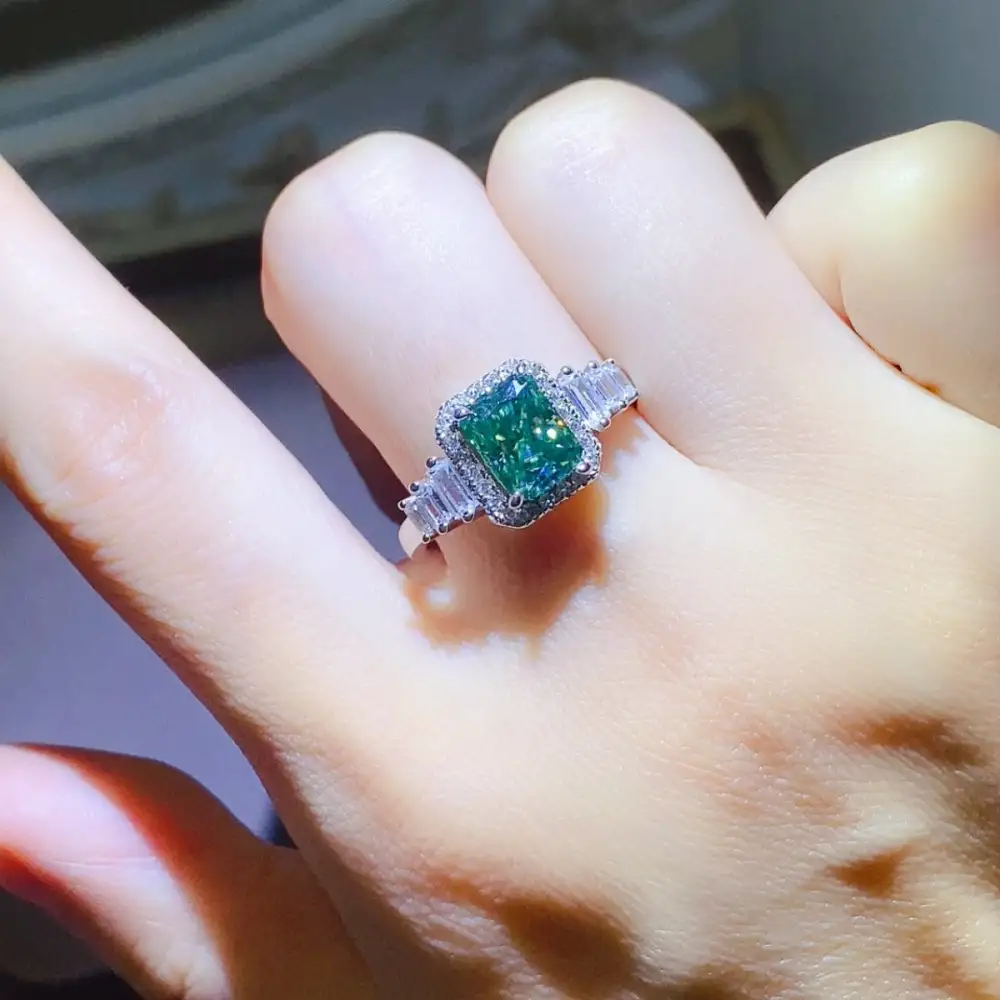 Classic Platinum-Plated Moissanite Ring