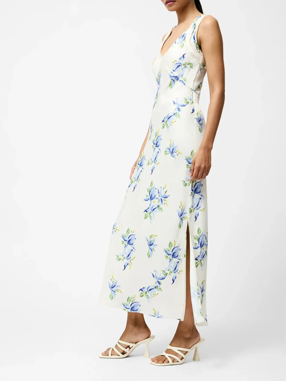 Charming High Waist V-Neck Printed Dress