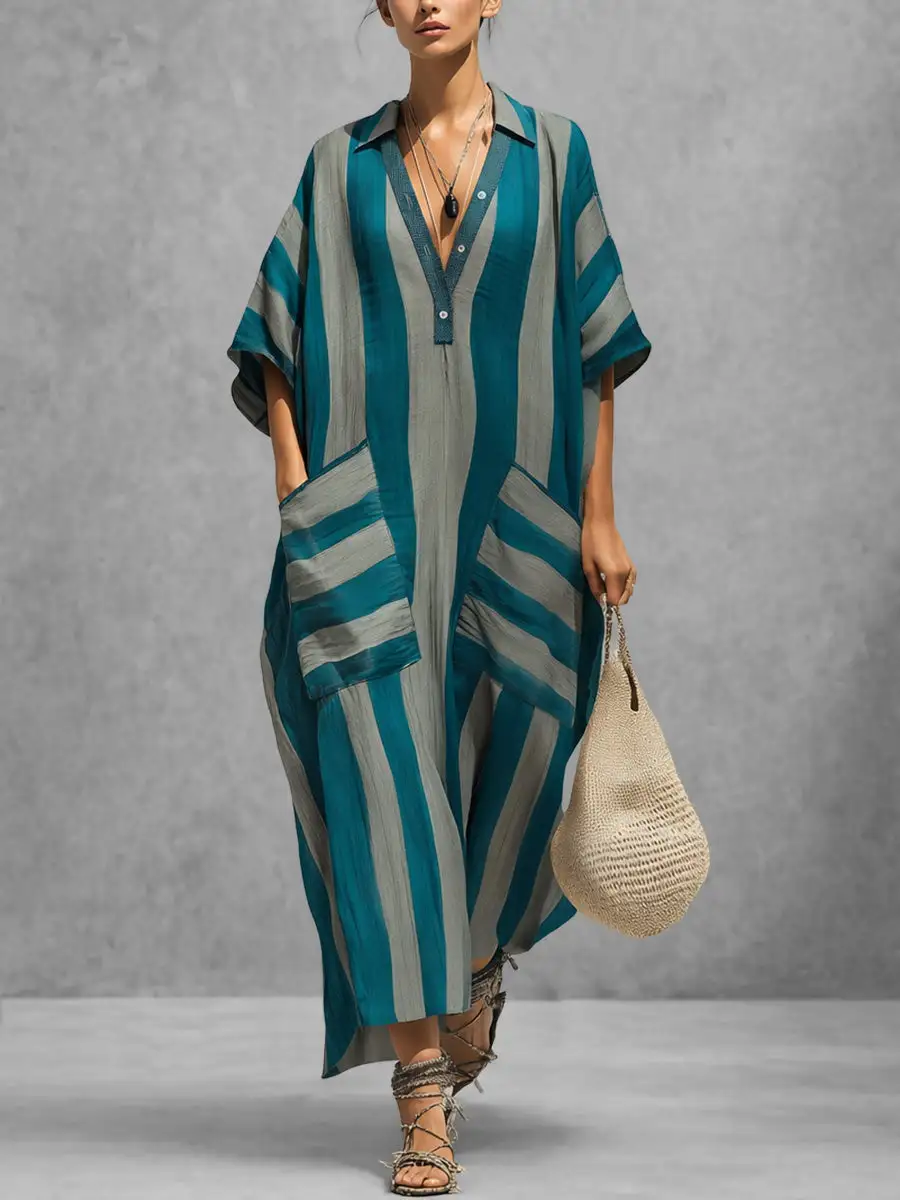 Half Buttoned Maxi Dress