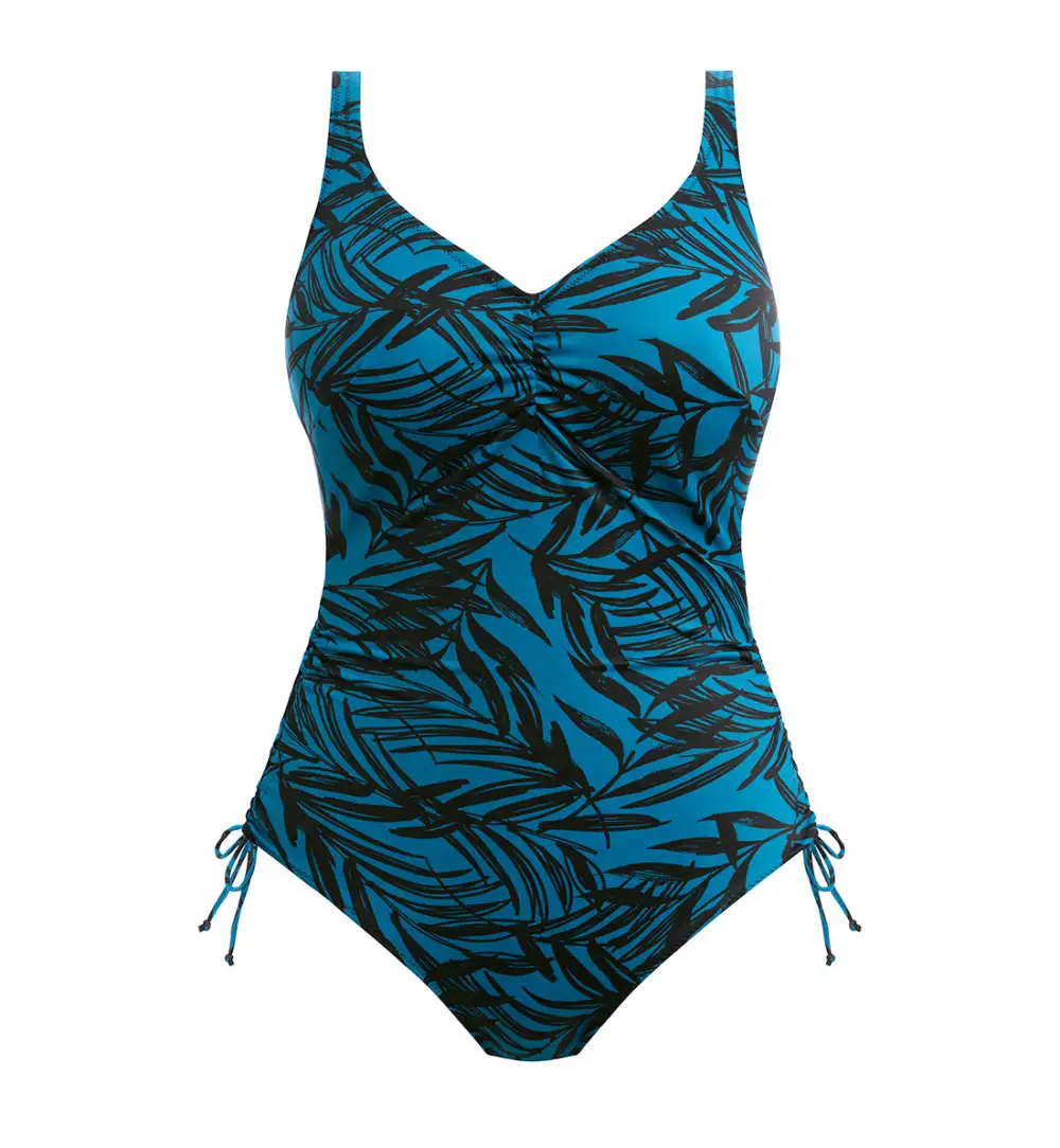 Classic V-Neck Underwire Adjustable-Leg One-Piece Swimsuit