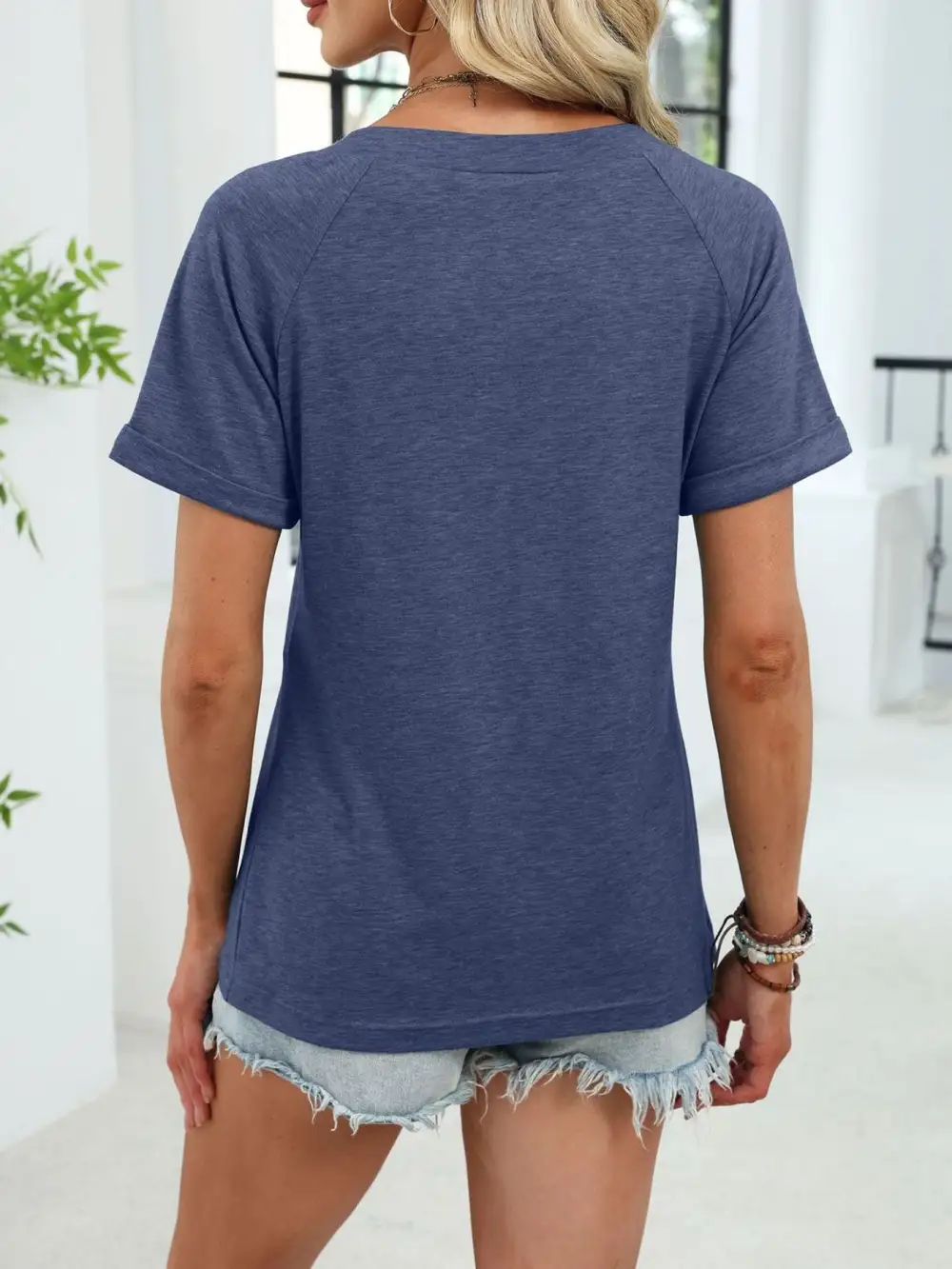 Modern Casual V-Neck Short Sleeve T-Shirt