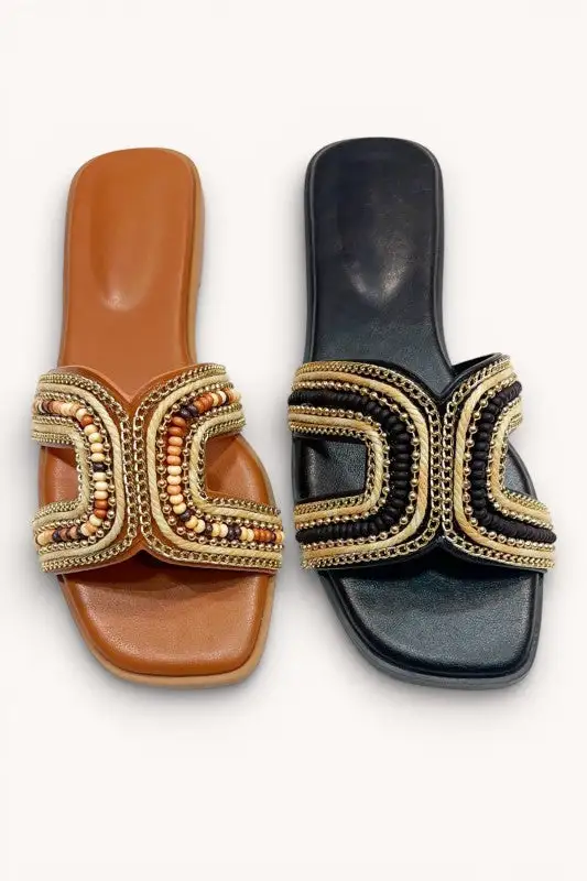 Marika Beaded Slides