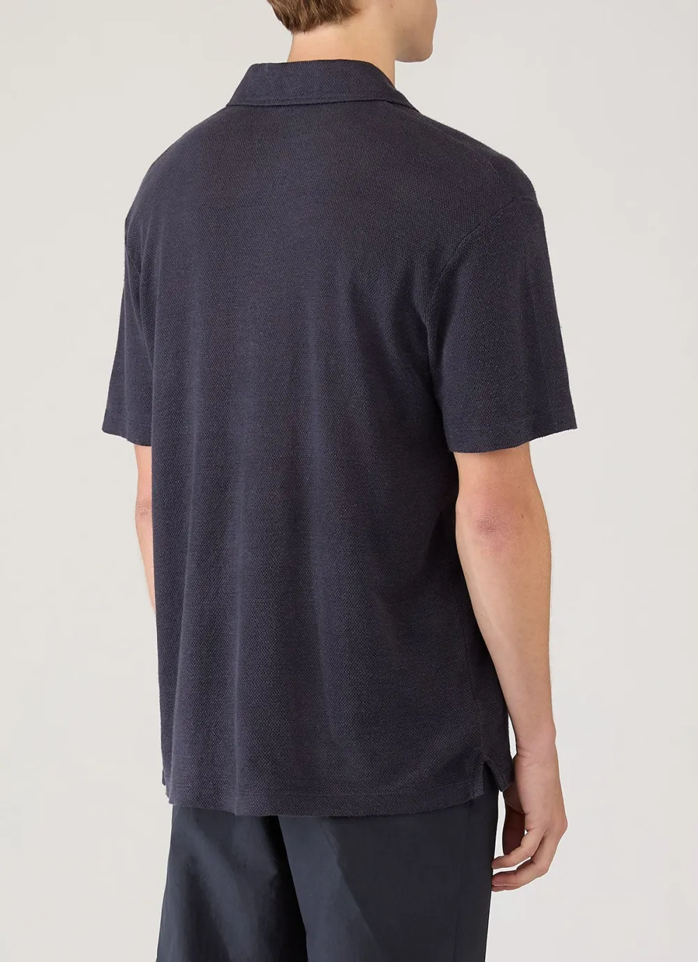 Clean Everyday Regular Fit Linen Pique Short Sleeve Polo Shirt