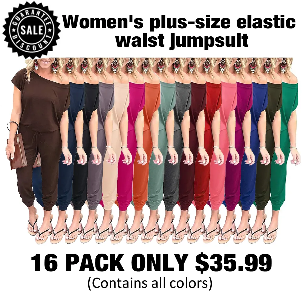 Women's EasyBreezy Off-Shoulder Jumpsuit – Adjustable Elastic Waist