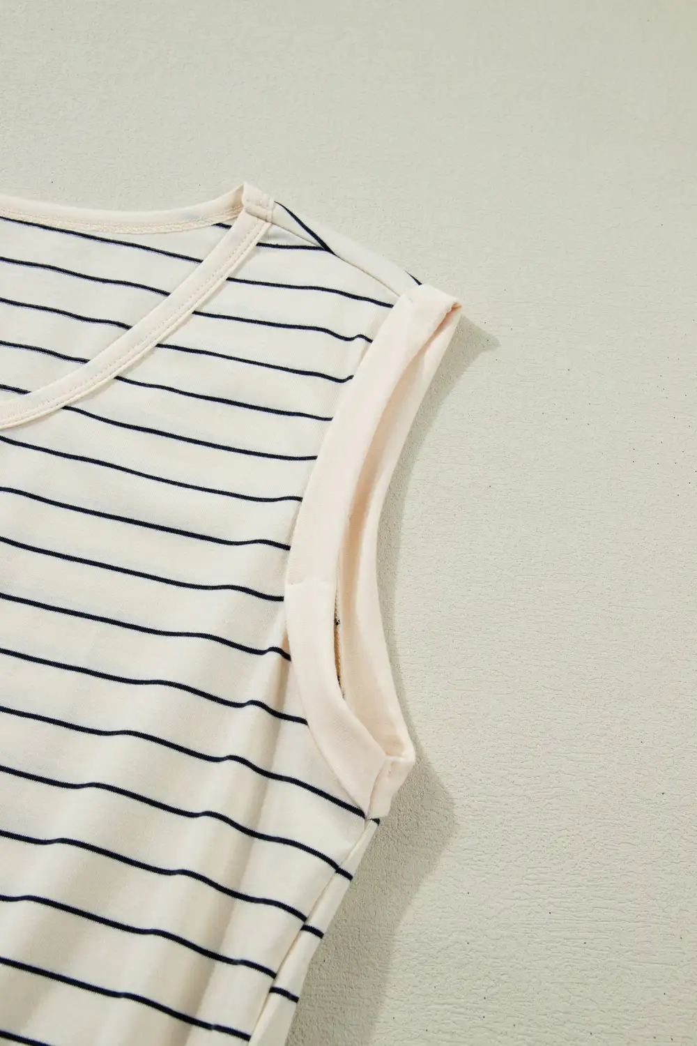 Striped Drawstring Pocketed Mini Dress