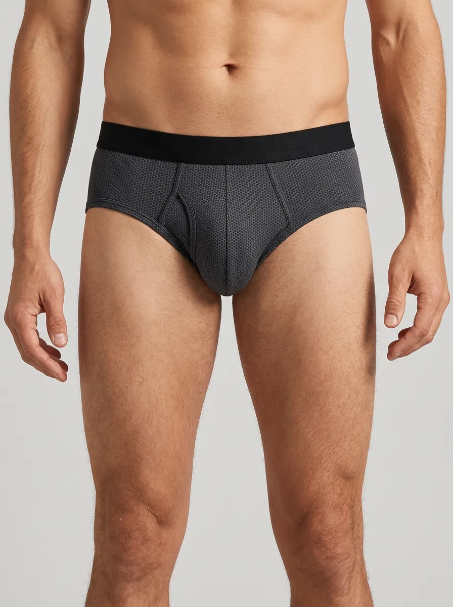 Men's Geometric Honeycomb Pattern Printed Briefs