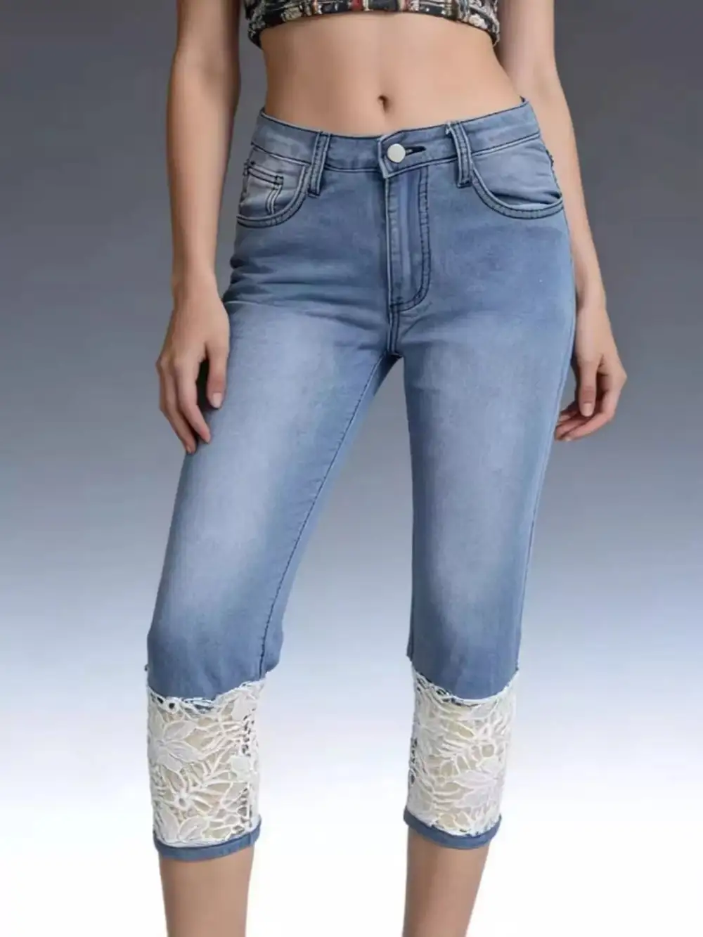 Contoured Pocketed Denim Jeans