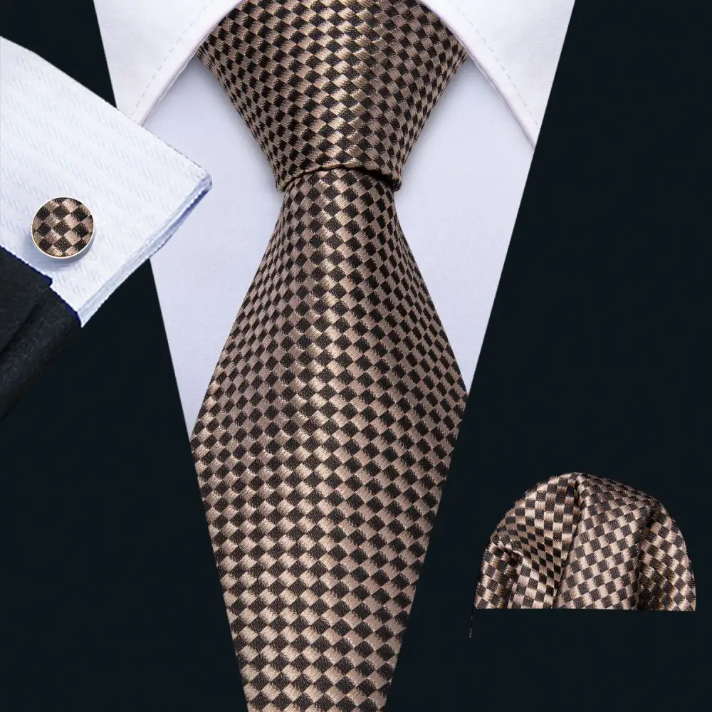 Modern Plaid Business Silk Necktie Set