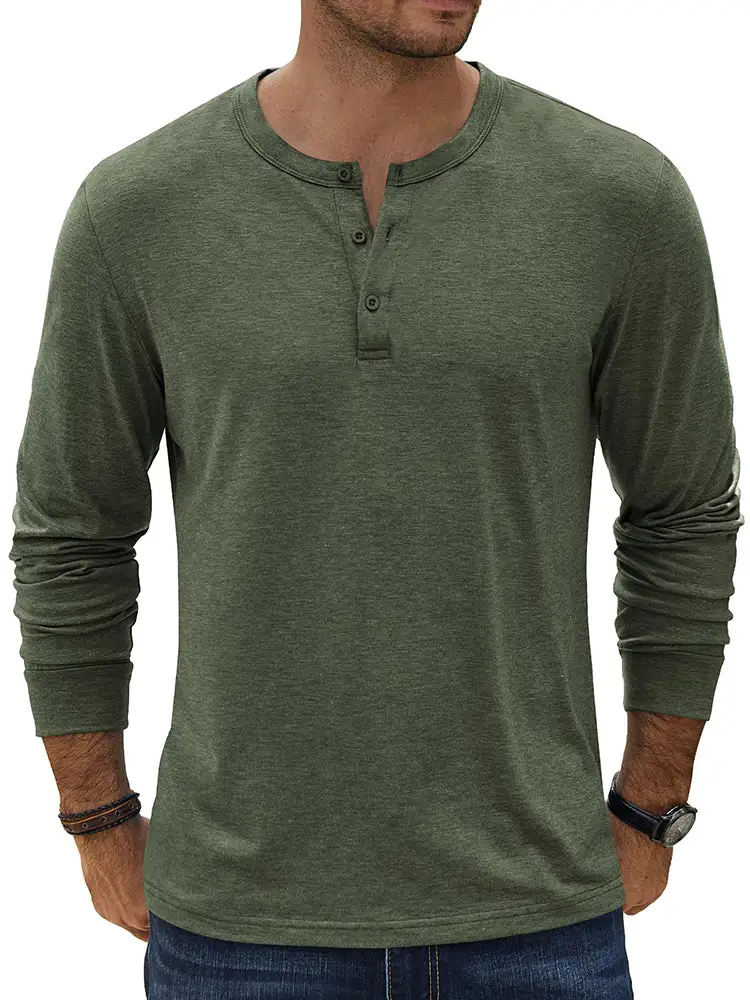 Classic Lightweight Stretch Henley Tee T-Shirt