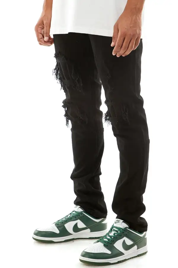 Men's Streetwear Skinny Patchwork Stretch Jeans