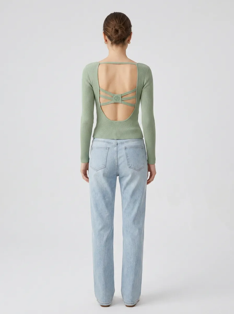 Women's Minimal Ribbed Open Back Camisole