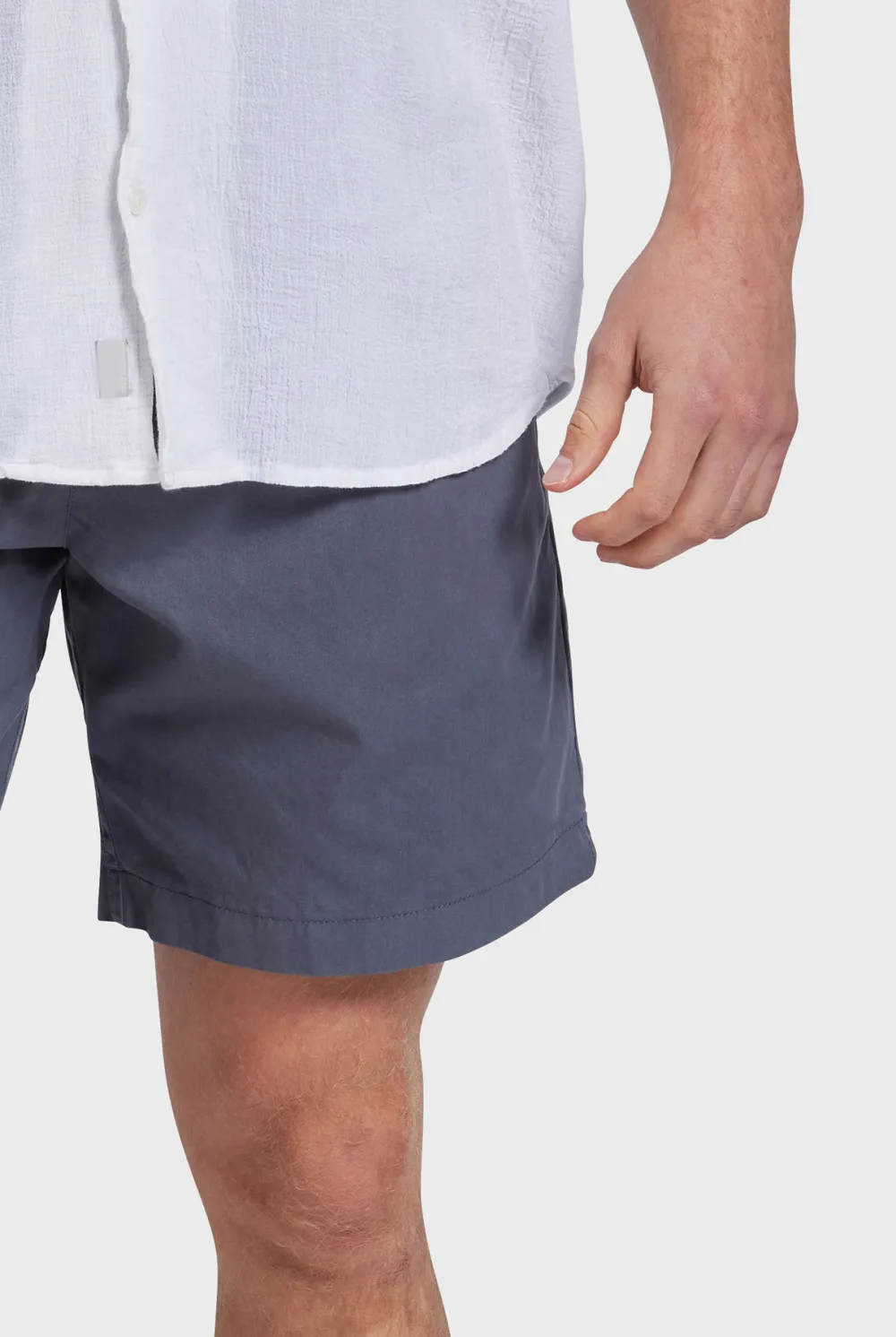 Off White Linen Drawstring Short