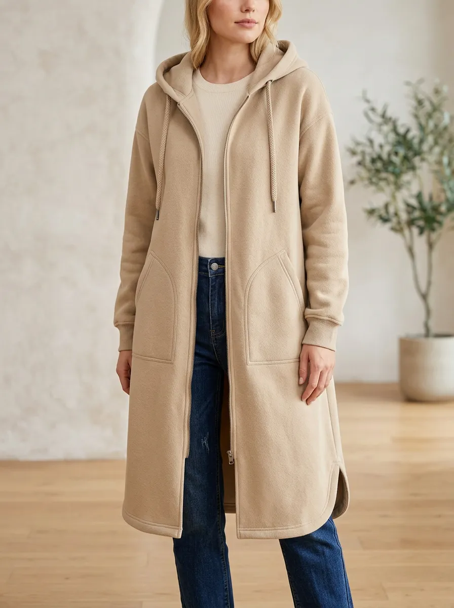 Classic Fleece Long Hooded Coat