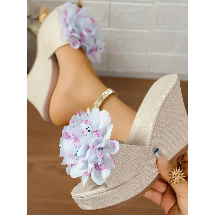 Embellished Platform Wedge Sandals