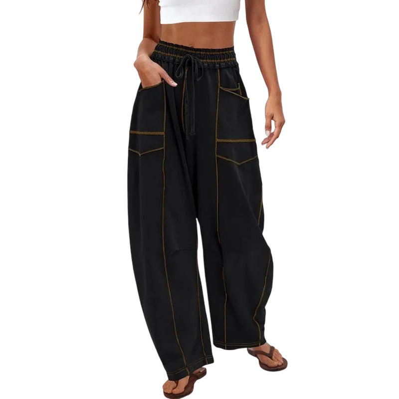 Women's Solid Button Front Drop Shoulder Longsleeves V Neck Cardigan & Elastic Waist Wide Leg Pants Two-piece Set, Lady Casual Fashion Basic Cozy Knitwear Set for Daily Outdoor Wear, Winter Set, Vneck Womenswear, Knit Lounge Set