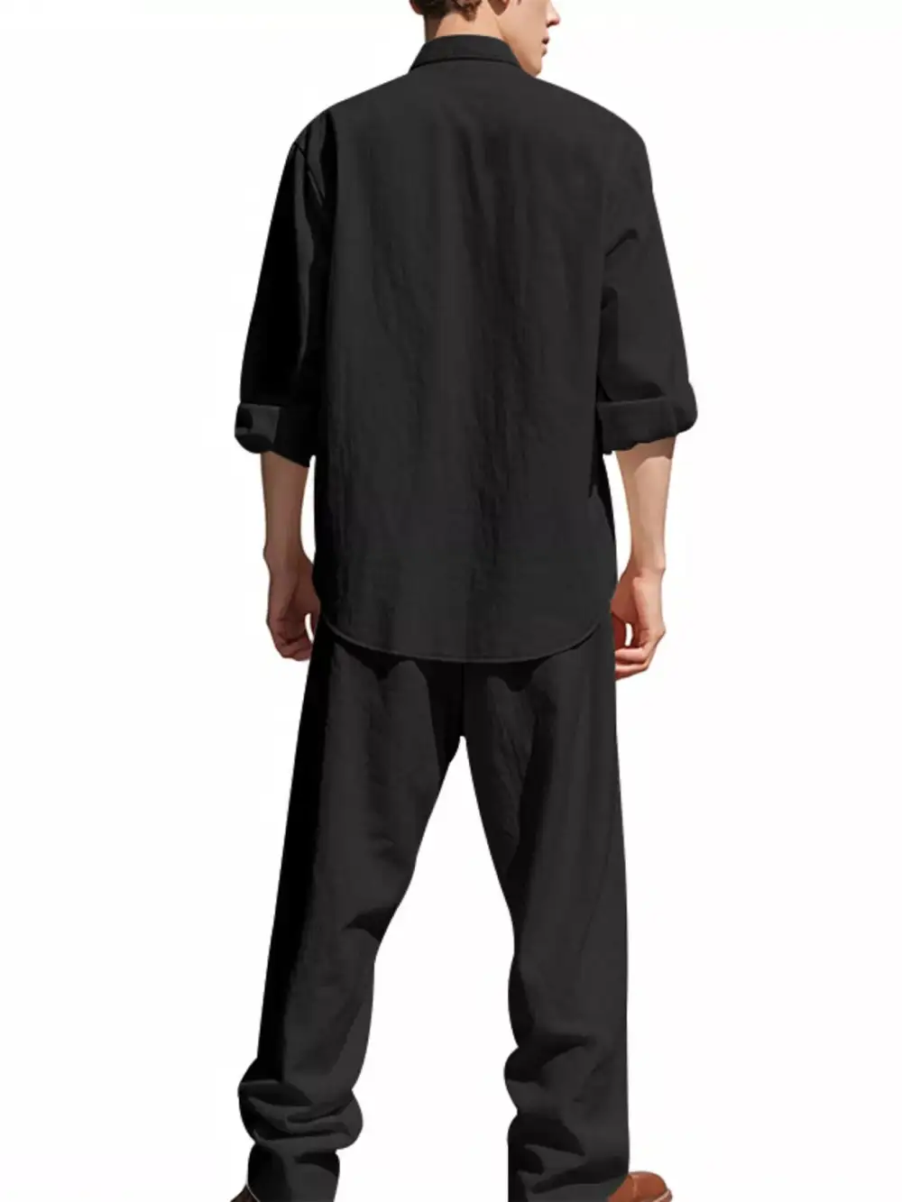 Refined Men's Full Size Casual Button Up Shirt