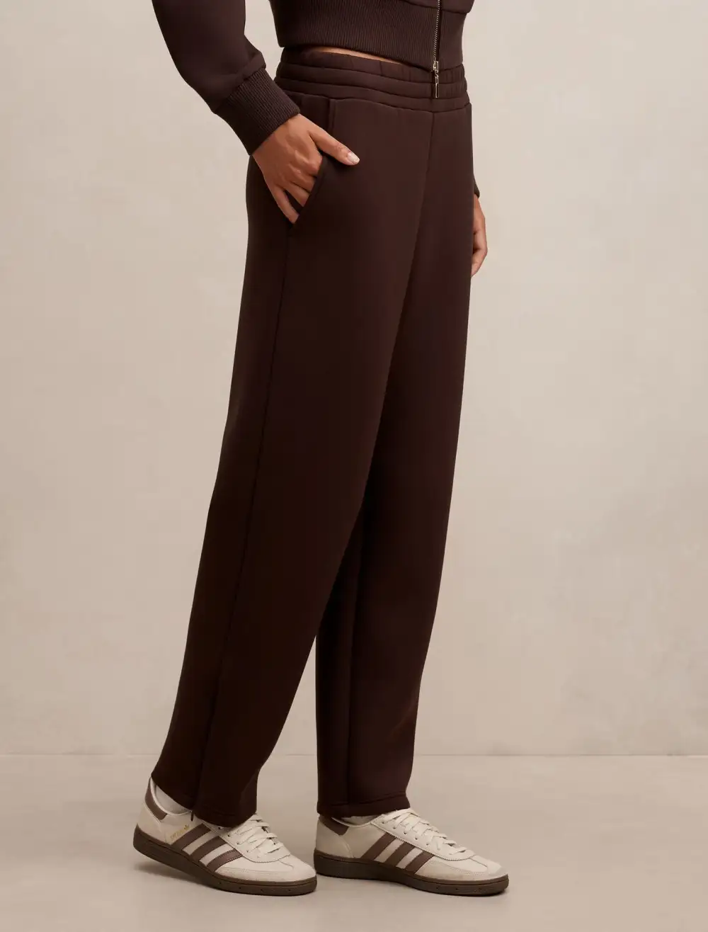 Brown Tapered Leg Track Pants