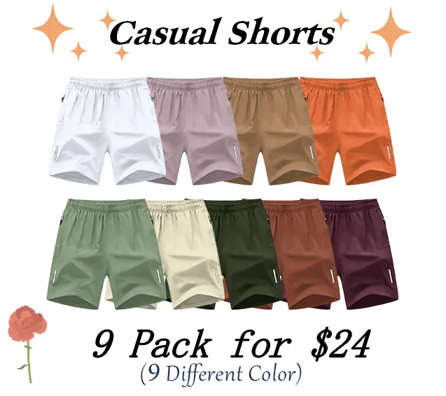 Men's Solid Color Zipper Pocket Shorts