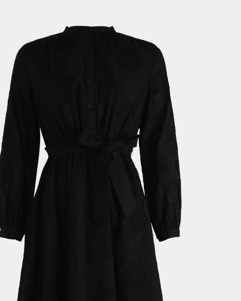 Cotton Tie Dress -Black