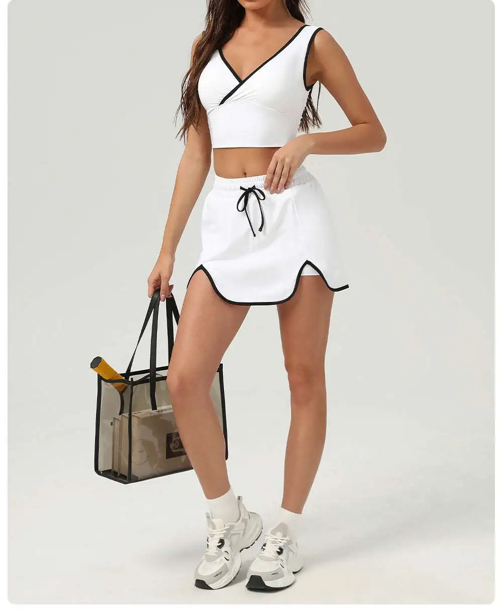 Sleeveless Tennis Top, Vest and Skort Active Set