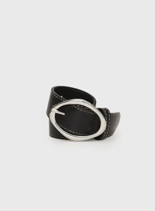 Utility Inspired Buckle Faux Leather Belt