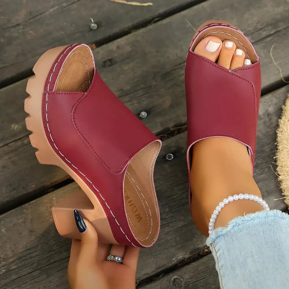 Streamlined Open Toe Block Heel Sandals