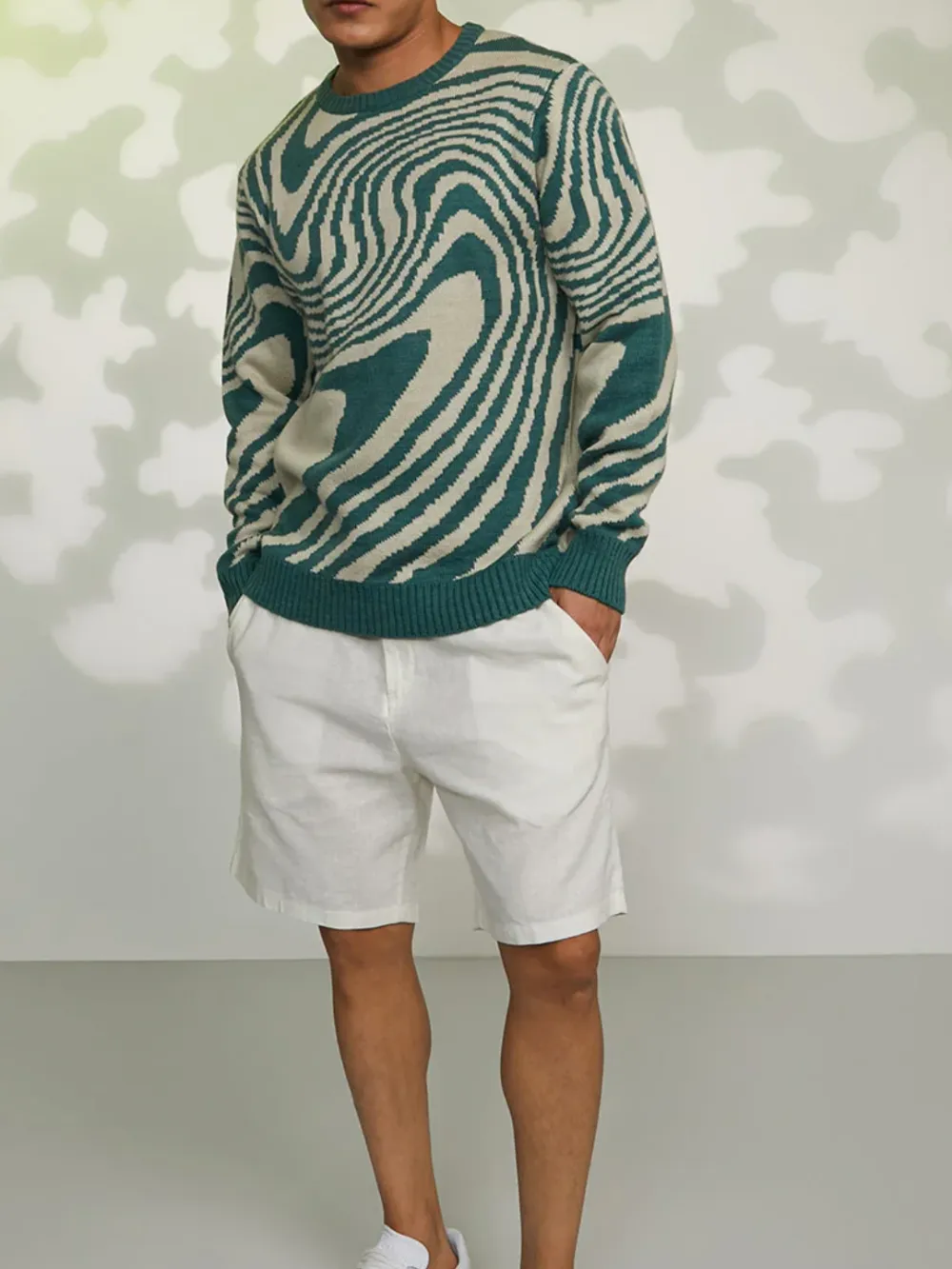 Abstract Design Crew Neck Sweater