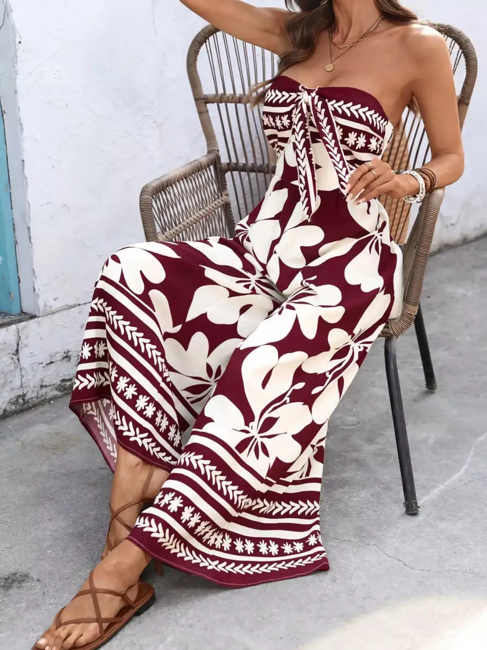 Easygoing Floral Wide Leg Jumpsuit