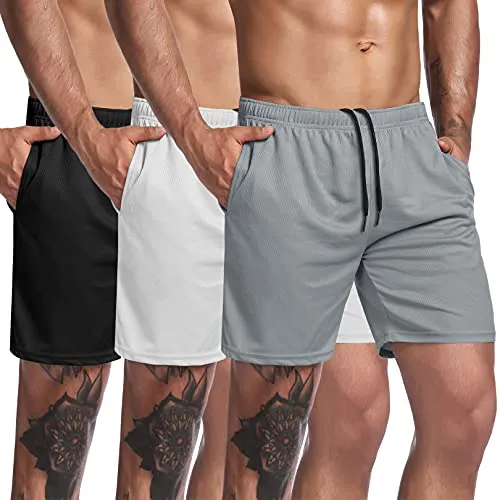 Triple Pack Workout Shorts With Pocket