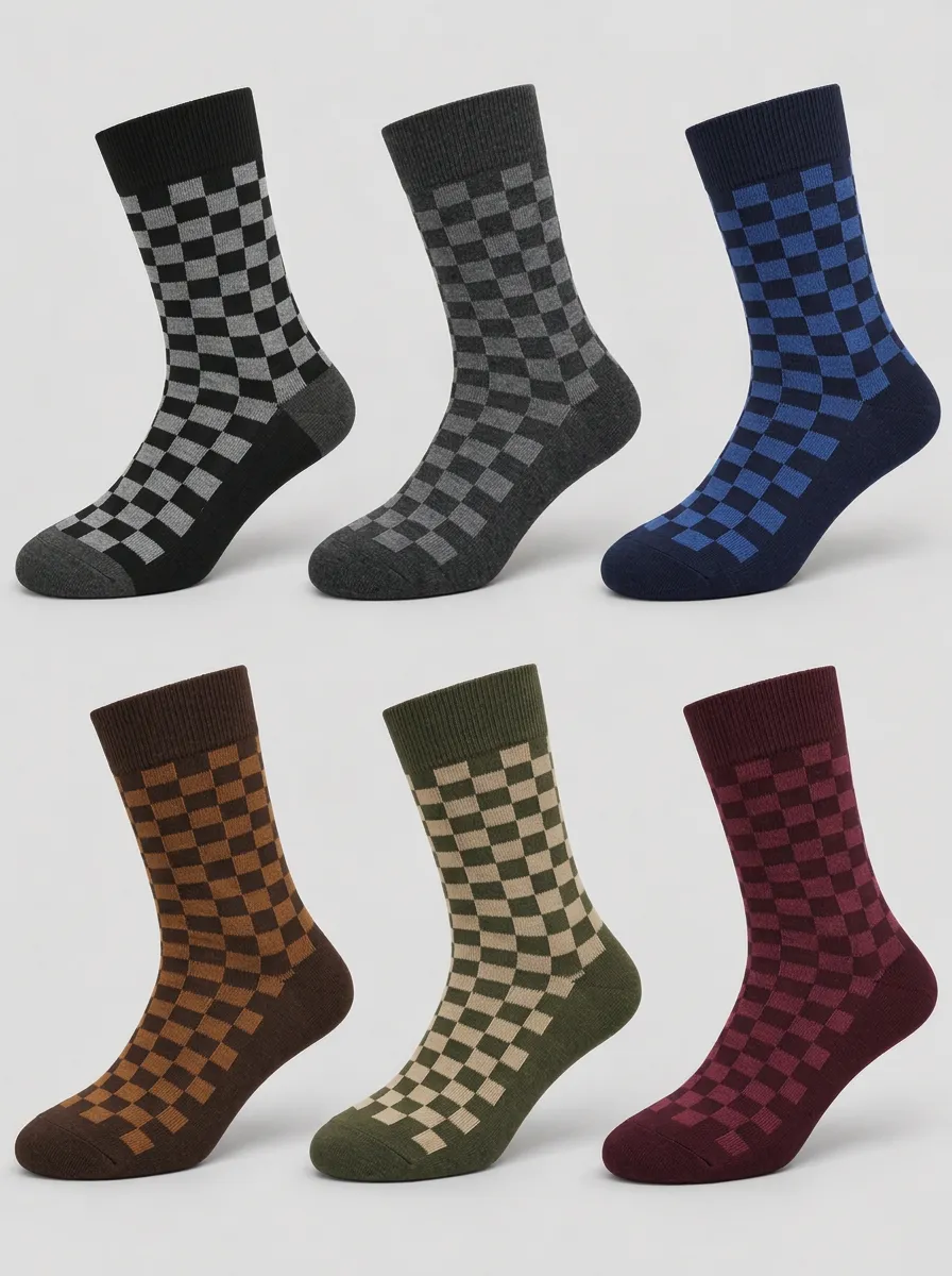 Men's Sterling Check Socks 6-Pack