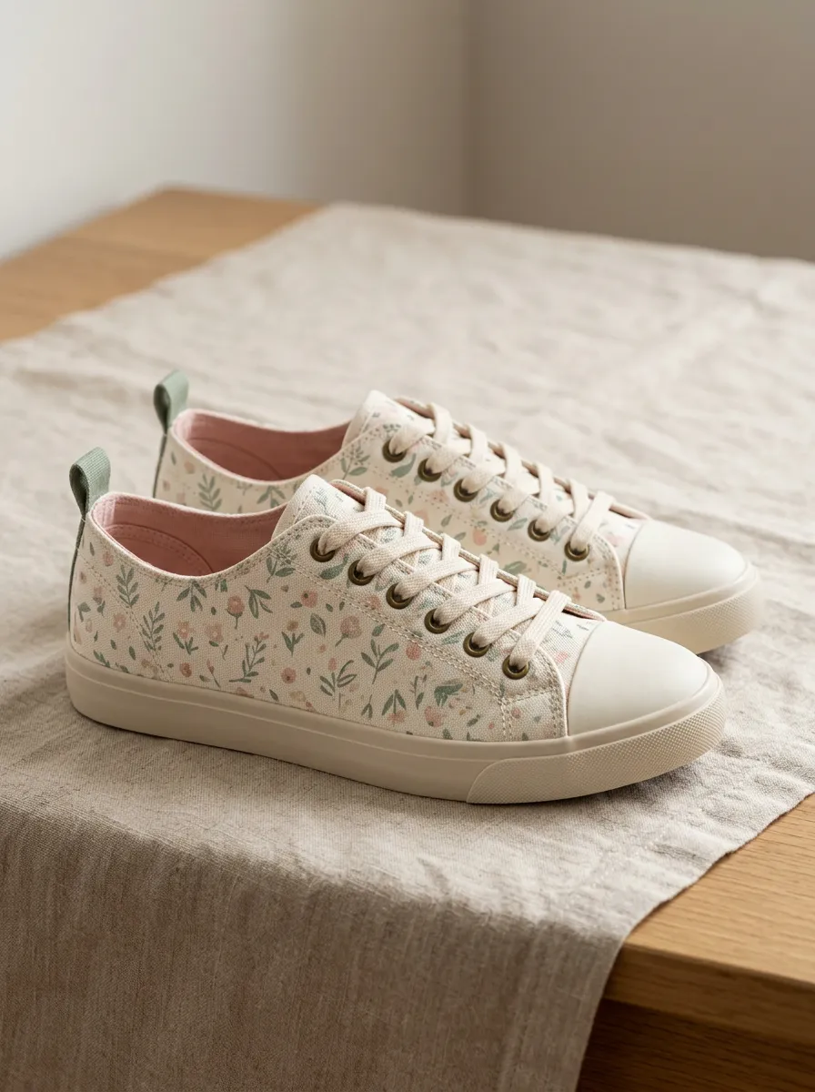 Women's Floral Botanical Garden Printed Canvas Shoes