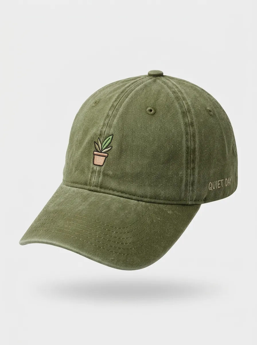 Relaxed Plant-Lover Quiet-Day Embroidered Unisex Baseball Cap