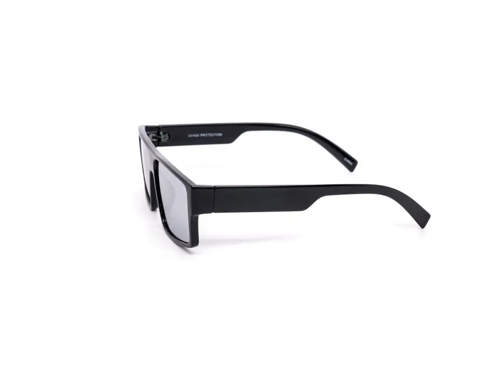 12-Pack All-Black Classy Wraparound Square Burnt Mirror Sunglasses